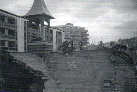 Réfection du Temple en 1976.